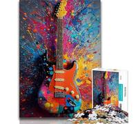 Puzzle da 1000 pezzi per adolescenti con chitarra e pittura a olio ideale come regalo per tutta la famiglia 26x38cm