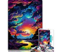 Puzzle da 1000 pezzi per adolescenti con cielo e nuvole colorate 1000 pezzi per adulti regali presente e regalo per amanti o amici (50x75cm)