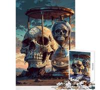 Puzzle da 1000 pezzi per adolescenti con clessidra a doppio teschio giocattolo educativo regalo di Babbo Natale segreto per donne (38x26cm)