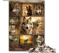 Puzzle da 1000 pezzi per adolescenti con collage di lupi, adatto a partire dai 14 anni, ideale come regalo per tutta la famiglia (dimensioni 26x38cm)