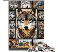 Puzzle da 1000 pezzi per adolescenti con collage di lupi, adatto a partire dai 14 anni, ideale come regalo per tutta la famiglia (dimensioni 50x75cm)