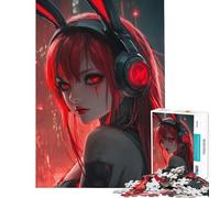 Puzzle da 1000 pezzi per adolescenti con coniglietto cibernetico estetica accattivante giocattolo fai da te decorazione da parete compleanno e Natale (dimensioni 38x26cm)