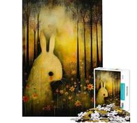 Puzzle da 1000 pezzi per adolescenti con coniglietto della foresta oscura puzzle per adulti giochi rilassanti che migliorano la memoria e attività divertenti da fare a casa (dimensioni 38x26cm)
