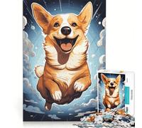 Puzzle da 1000 pezzi per adolescenti con Corgi felice, decorazione da parete, passatempo ideale per le vacanze a casa, per rafforzare l'amore tra le coppie 38x26cm