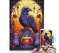 Puzzle da 1000 pezzi per adolescenti con corvo e pozione d'amore gioco rilassante sfida impegnativa compleanno e altre occasioni 50x75cm