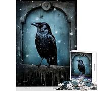 Puzzle da 1000 pezzi per adolescenti con corvo seduto su una lapide giocattolo decorazione da parete regalo per compleanni gioco per famiglie allena il cervello e le mani dimensioni 50x75cm