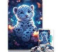 Puzzle da 1000 pezzi per adolescenti con cucciolo di leopardo, 1000 pezzi per adulti, regali, presente e regalo per amanti o amici, 26x38cm