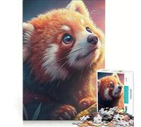 Puzzle da 1000 pezzi per adolescenti con cucciolo di panda rosso gioco rilassante sfida impegnativa compleanno e altre occasioni 38x52cm