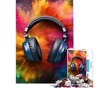 Puzzle da 1000 pezzi per adolescenti con cuffie e musica ideale come regalo di compleanno o di Natale per donne Giocattolo fai-da-te per maggiori di 14 anni (50x75cm)