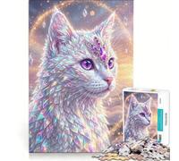 Puzzle da 1000 pezzi per adolescenti con dea gatta e gemme di cristallo, gioco rompicapo, difficile e stimolante, ideale come regalo per tutta la famiglia 38x52cm