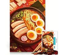 Puzzle da 1000 pezzi per adolescenti con deliziosa illustrazione di una ciotola di ramen,taglio fine,logica artistica,giocattolo divertente,momento di gioco accogliente,decorazione natalizia da parete