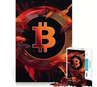 Puzzle da 1000 pezzi per adolescenti con design Bitcoin Splash,bordi precisi,gioco divertente e rilassante per risolvere problemi,ideale per decorazioni natalizie (38x26cm)