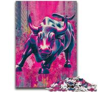 Puzzle da 1000 pezzi per adolescenti con dipinto a olio di un toro, gioco stimolante e gioco per famiglie, ideale come regalo per tutta la famiglia, 26x38cm
