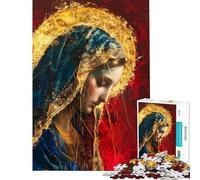 Puzzle da 1000 pezzi per adolescenti con dipinto della Vergine Maria Puzzle per adulti gioco rilassante che migliora la memoria ideale per compleanni e Natale (dimensioni 38x52cm)