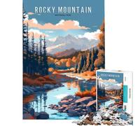 Puzzle da 1000 pezzi per adolescenti con dipinto delle Montagne Rocciose gioco rilassante per adulti regalo per donne compleanno e Natale (dimensioni 38x26cm)