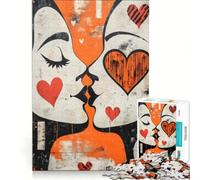 Puzzle da 1000 pezzi per adolescenti con dipinto di due volti che si baciano Giochi educativi divertenti attività da fare a casa Collezione d'artista Belle Arti 38x26cm
