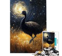 Puzzle da 1000 pezzi per adolescenti con dipinto di un emù sotto una notte stellata puzzle per adulti giocattolo fai da te ideale per passare il tempo durante le vacanze regalo per amici e familiari