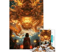Puzzle da 1000 pezzi per adolescenti con drago cinese puzzle fantasy per adulti rompicapo sfida difficile regalo per amici e familiari (dimensioni 38x52cm)