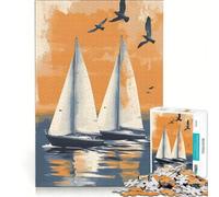Puzzle da 1000 pezzi per adolescenti con due barche a vela sull'acqua gioco per famiglie decorazione da parete per rafforzare l'amore tra le coppie 38x26cm