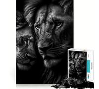 Puzzle da 1000 pezzi per adolescenti con due leoni che si abbracciano, poster con bordi precisi, gioco divertente e rilassante per allenare la mente, regalo di compleanno (38x52cm)