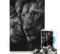 Puzzle da 1000 pezzi per adolescenti con due leoni che si abbracciano poster giocattolo decorativo da parete difficile e stimolante ottimo regalo per gli appassionati di videogiochi 38x26cm