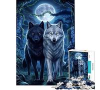 Puzzle da 1000 pezzi per adolescenti con due lupi nella giungla gioco rilassante per ragazzi corsa a tempo per compleanno e Natale (dimensioni 38x26cm)