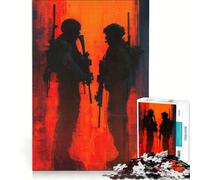 Puzzle da 1000 pezzi per adolescenti con due soldati in rosso e nero antistress decorazione per la casa collezione d'artista belle arti 38x52cm