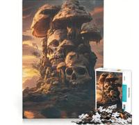 Puzzle da 1000 pezzi per adolescenti con due teschi gioco per famiglie decorazione da parete per rafforzare l'amore tra le coppie 50x75cm