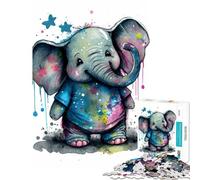 Puzzle da 1000 pezzi per adolescenti con elefante in pigiama giochi rilassanti sfida per l'intelligenza giocattolo avvincente regalo divertente decorazione per la casa (dimensioni 38x26cm)