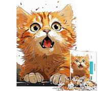 Puzzle da 1000 pezzi per adolescenti con espressioni di gatti gioco per famiglie gara di velocità manuale compleanno e Natale (dimensioni 38x26cm)