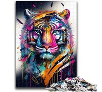 Puzzle da 1000 pezzi per adolescenti con faccia di tigre, animali pop art, giocattoli educativi per l'apprendimento, attività divertenti a casa, regalo di compleanno, regali di viaggio, 50x75cm
