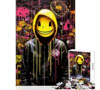 Puzzle da 1000 pezzi per adolescenti con faccina sorridente spaventosa giocattoli antistress regalo per compleanni gioco educativo che aiuta ad allenare il cervello (dimensioni 50x75cm)