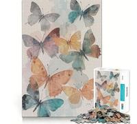 Puzzle da 1000 pezzi per adolescenti con farfalla ad acquerello in volo,bordo pulito,gioco rompicapo cognitivo,gioco di ozio,regalo di Natale (38x52cm)