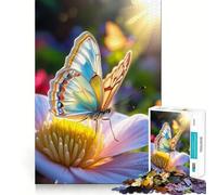 Puzzle da 1000 pezzi per adolescenti con farfalla su fiore alla luce del sole,intagli precisi,gioco divertente per allenare la concentrazione e creare un'atmosfera rilassante,regalo di Natale 38x52cm