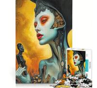 Puzzle da 1000 pezzi per adolescenti con figura femminile surreale︰ L'Oracolo del Fuoco e della Carne Giocattolo educativo Sfida impegnativa Ideale come regalo 38x26cm