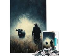 Puzzle da 1000 pezzi per adolescenti con figura solitaria e toro gioco interattivo educativo sfida e regalo per donne e uomini decorazione per la casa (dimensioni 38x26cm)