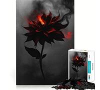 Puzzle da 1000 pezzi per adolescenti con fiore di dalia rosso fuoco,intagli precisi,gioco divertente per allenare la concentrazione e creare un'atmosfera rilassante,regalo di Natale (50x75cm)