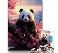 Puzzle da 1000 pezzi per adolescenti con fiori di ciliegio e panda, puzzle per adulti, antistress, per ammazzare il tempo in casa, lista dei desideri con Babbo Natale (dimensioni 75x50cm)