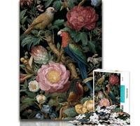 Puzzle da 1000 pezzi per adolescenti con fiori e pappagalli, difficile da completare ma divertente e umoristico, regalo di compleanno, regali, decorazione da parete 38x26cm
