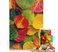 Puzzle da 1000 pezzi per adolescenti con foglie di pioppo tremulo colorate, gioco rilassante, antistress intellettuale, compleanno e altre occasioni 38x26cm