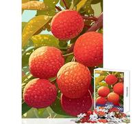 Puzzle da 1000 pezzi per adolescenti con frutto di litchi su ramo di albero decorazione per la casa giocattoli regalo di compleanno giochi rilassanti attività divertenti a casa dimensioni 38x26cm