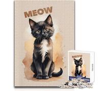 Puzzle da 1000 pezzi per adolescenti con gattini curiosi, divertente gioco di apprendimento cognitivo, premuroso, selezione di dimensioni 38x26cm