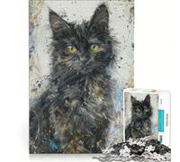 Puzzle da 1000 pezzi per adolescenti con gattino dagli occhi stellati gioco divertente allena la mente e la mano migliora l'amore tra le coppie 50x75cm