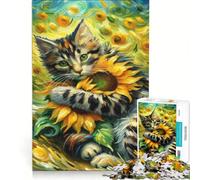 Puzzle da 1000 pezzi per adolescenti con gattino tigrato che si abbraccia gioco educativo decorazione da parete ideale come regalo 38x26cm