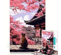 Puzzle da 1000 pezzi per adolescenti con gatto,giardino zen,pixel art,design pulito,puzzle logico,gioco per il tempo libero,regalo di compleanno (38x52cm)