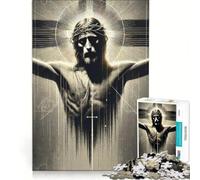 Puzzle da 1000 pezzi per adolescenti con Gesù Crocifisso quadro da parete gioco rilassante sfida impegnativa compleanno e altre occasioni 38x52cm
