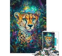 Puzzle da 1000 pezzi per adolescenti con ghepardo nel cosmo sfida di intelligenza giocattolo avvincente giochi divertenti difficile ottimo regalo (dimensioni 38x26cm)