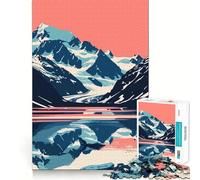 Puzzle da 1000 pezzi per adolescenti con ghiacciaio e lago dell'Alaska,decorazione con taglio preciso,gioco cognitivo,giocattolo per il tempo libero,regalo di Natale rilassante (38x26cm)