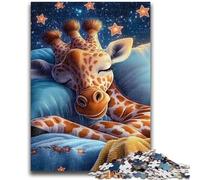 Puzzle da 1000 pezzi per adolescenti con giraffa addormentata, sfida di intelligenza cerebrale, giocattoli avvincenti per la decorazione della casa (38x26cm)