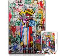 Puzzle da 1000 pezzi per adolescenti con graffiti astratti, motivo: uomo che guarda l'arte, divertimento in famiglia e serata di giochi, modello da assemblare, ottimo regalo, dimensioni: 38x26cm